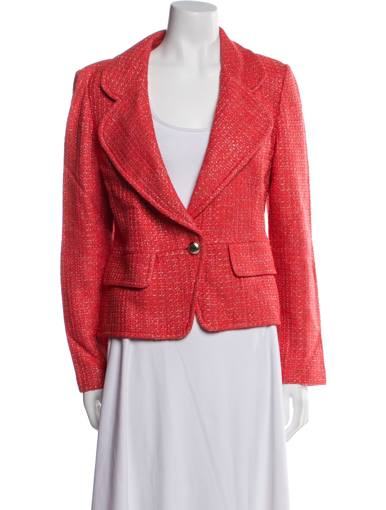 St. John Wool Tweed Pattern Blazer